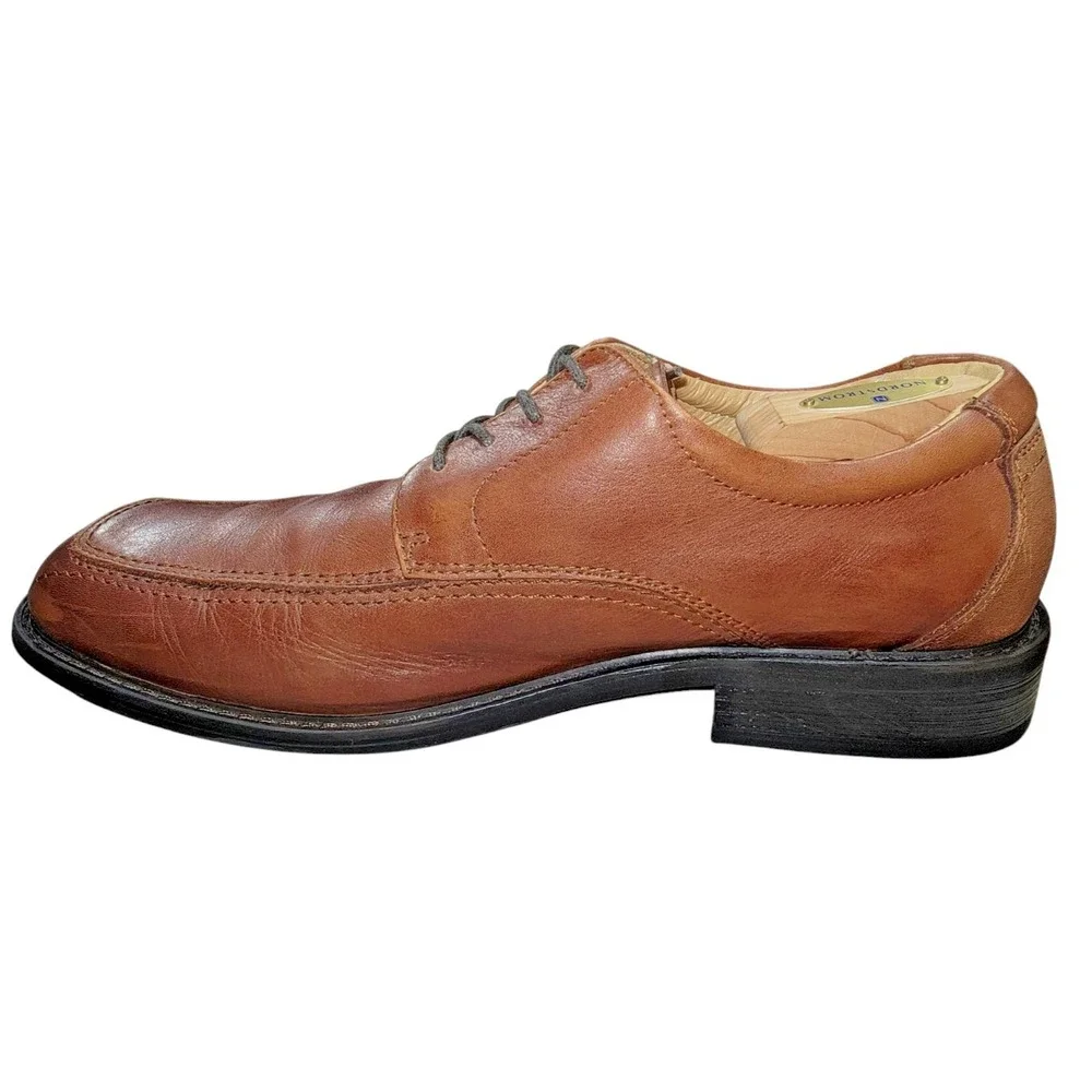 G. H. Bass Hopkins Mens Brown Leather Lace Up Oxfords Square Toe Shoes Size 13 M